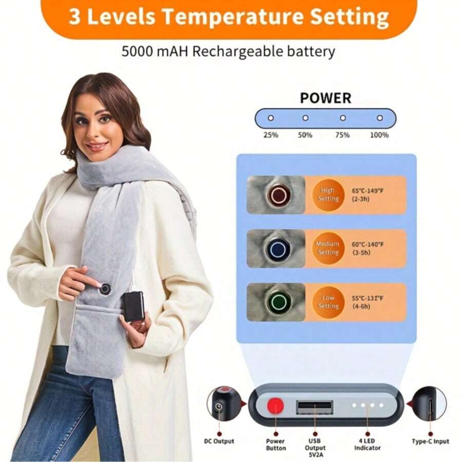 Heated Scarf with Power Bank
