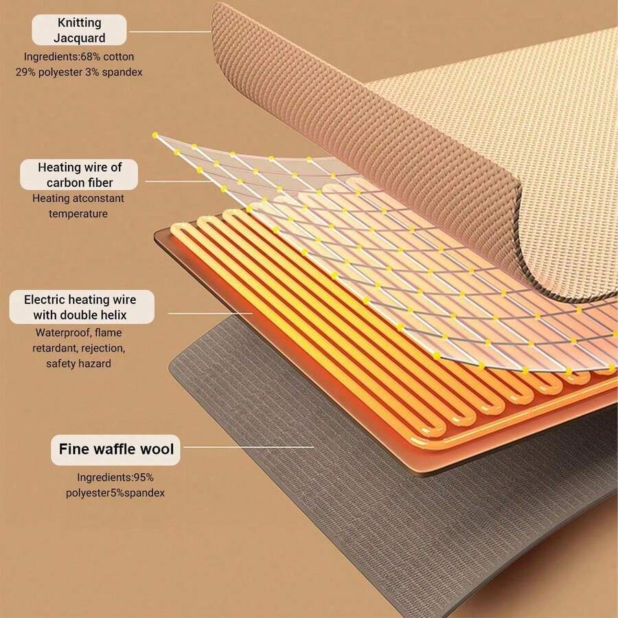 USB Heated Hooded Wrap — Apricot
