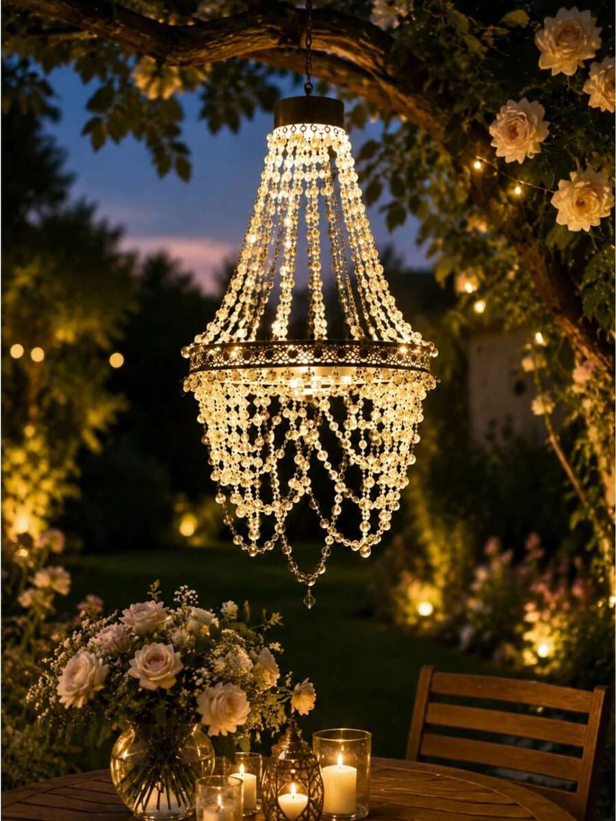 Solar Hanging Light — Crystal-Beaded Style