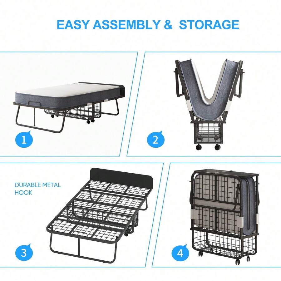 Folding Guest Bed with 5-Inch Mattress
