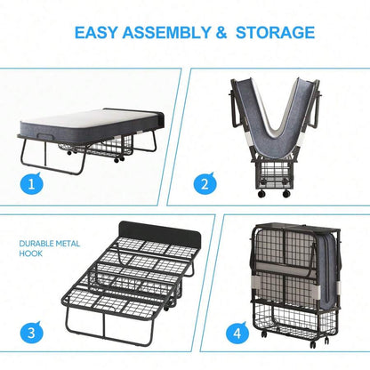 Folding Guest Bed with 5-Inch Mattress