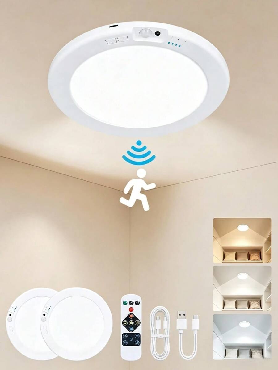 Motion-Sensing Ceiling Light with Remote