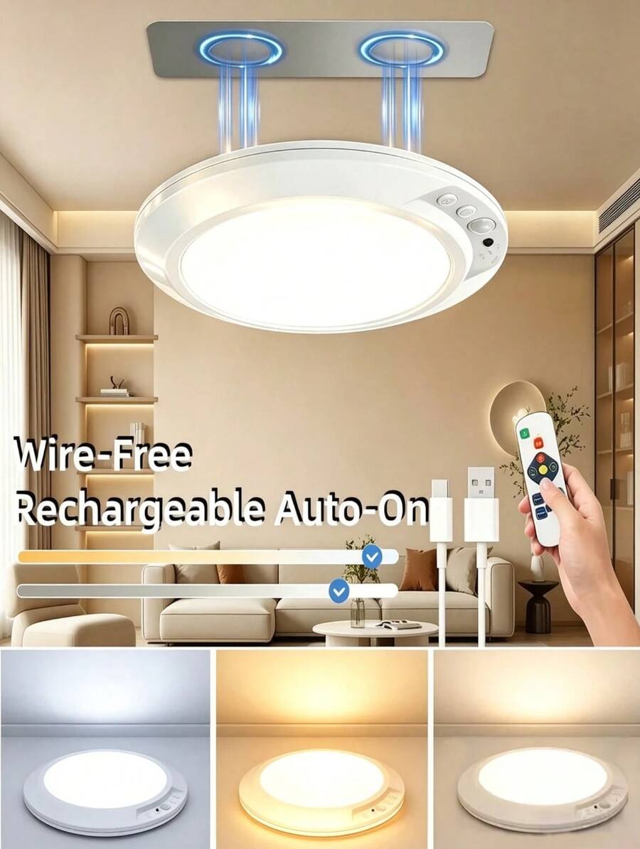 Motion-Sensing Ceiling Light with Remote