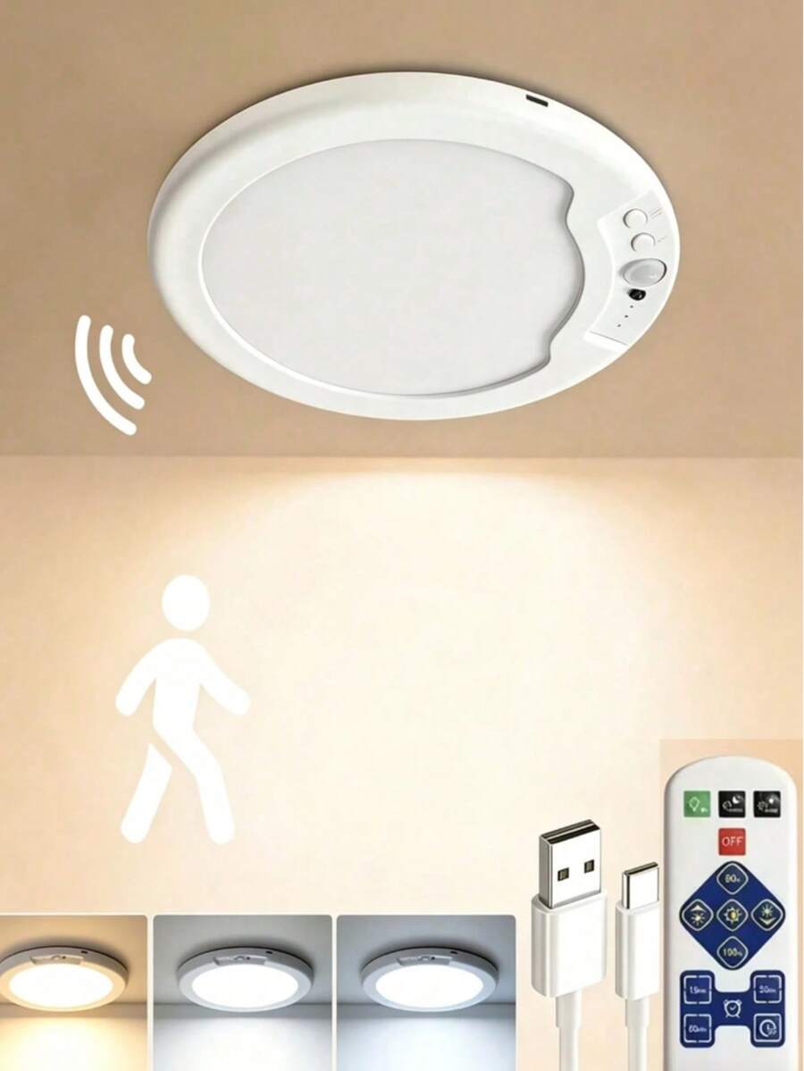 Motion-Sensing Ceiling Light with Remote