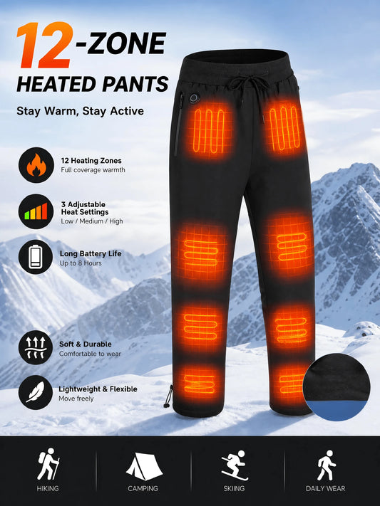 USB Heated Pants — 12 Heating Zones
