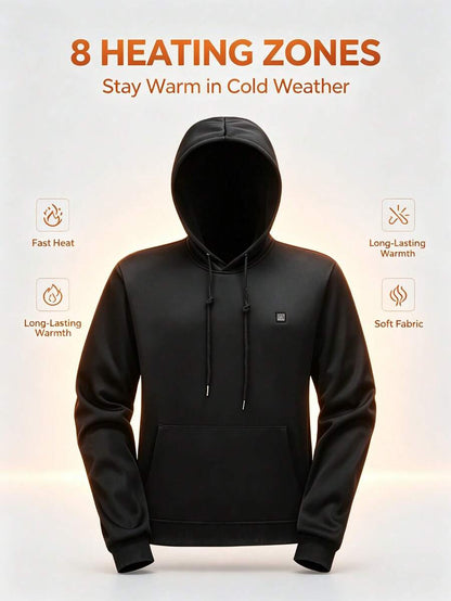 USB Heated Hoodie — 8 Heating Zones
