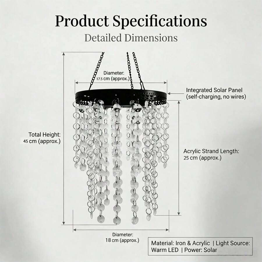 Solar Hanging Light — Crystal-Beaded Style
