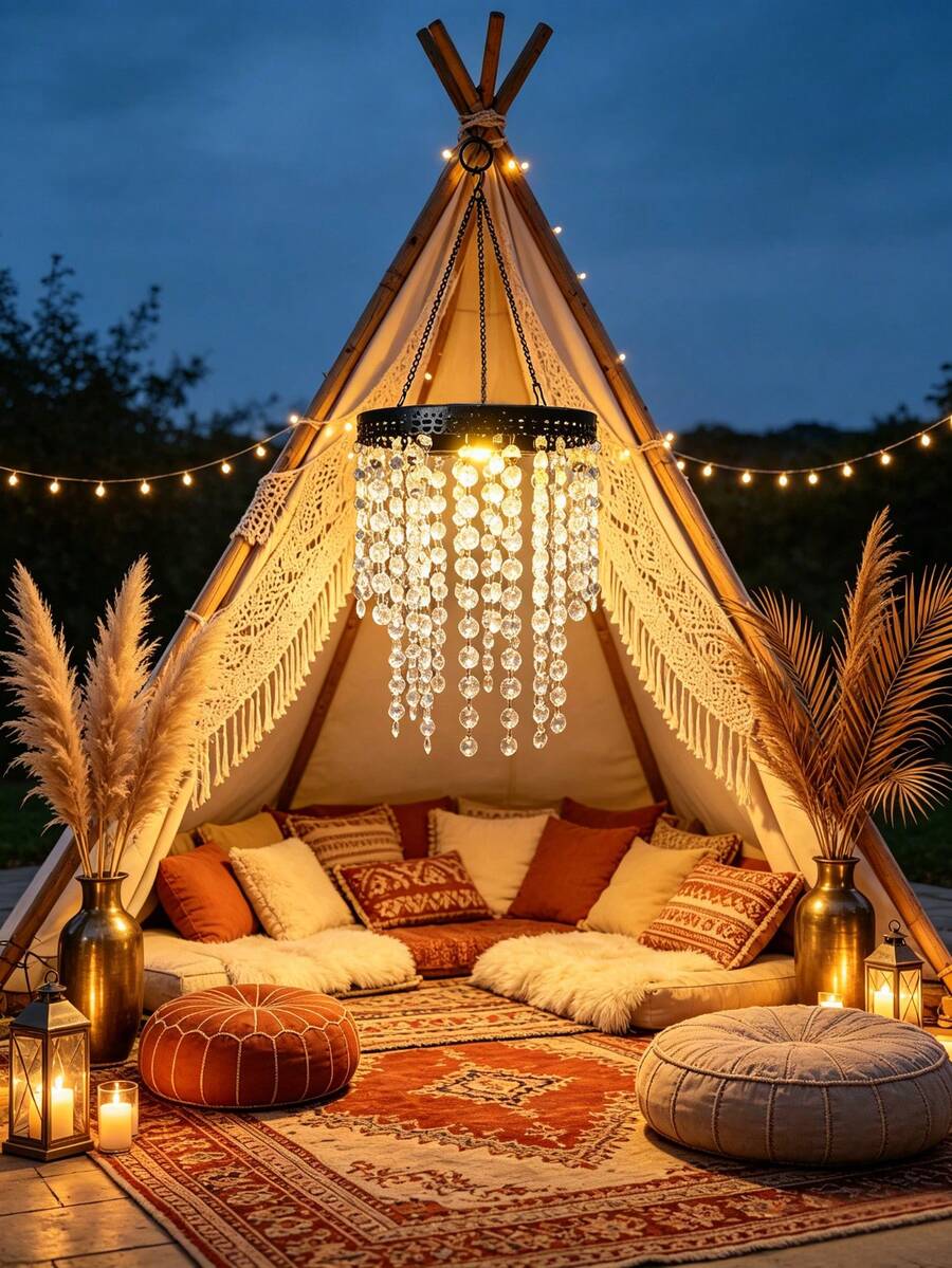 Solar Hanging Light — Crystal-Beaded Style